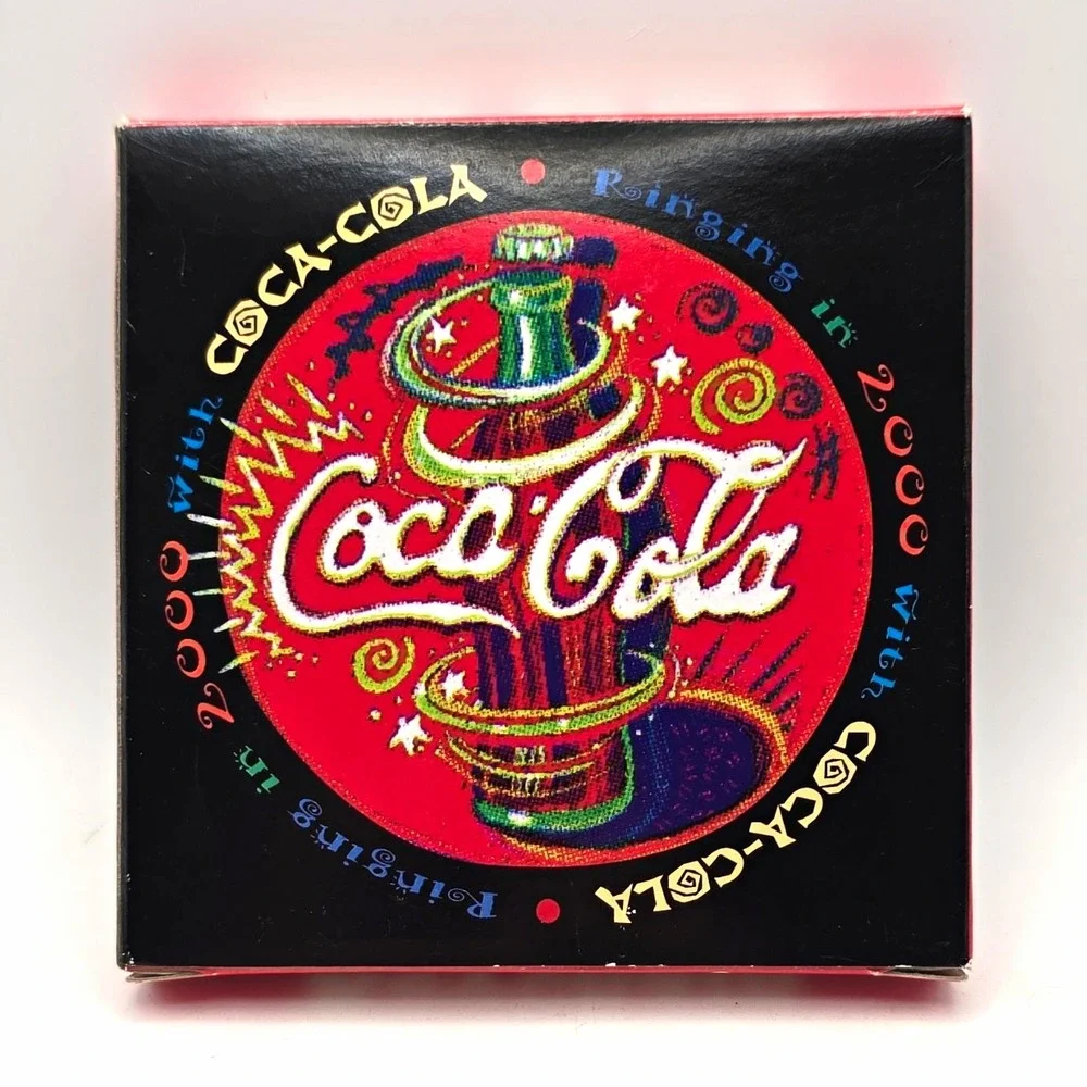 Coca-Cola Photo Insert Keychain Keyring 1999 Original Black Red Multicolor